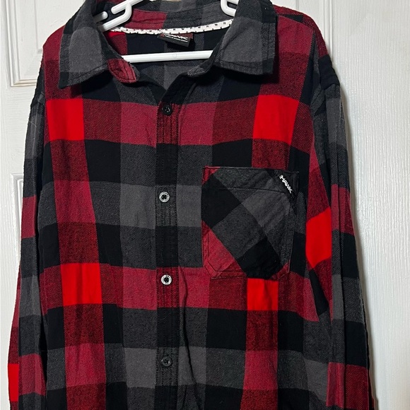 Tony Hawk Other - Tony Hawk Flannel Shirt Red/Black/Gray Plaid Long Sleeve Button Down